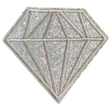 Diamant Zilver Glitter Strijk Embleem Patch