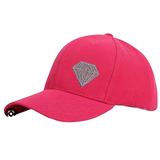 Diamant Glitter Strijk Embleem Patch Paars Lila op een roze cap