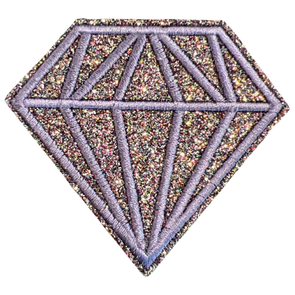 Diamant Glitter Strijk Embleem Patch Paars Lila
