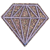 Diamant Glitter Strijk Embleem Patch Paars Lila