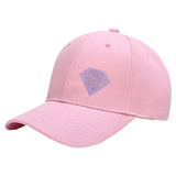 Diamant Strijk Embleem Patch Glitter Roze op een roze cap