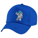 Astronaut Strijk Embleem Patch  Thumbs Up op een blauwe cap