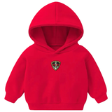 Anker Strijk Embleem Patch op een kleine rode hoodie