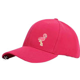 Flamingo Strijk Embleem Applicatie Patch op een roze cap