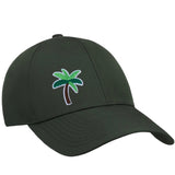 Palmboom Palmtree Strijk Embleem Patch op een donkergroen cap
