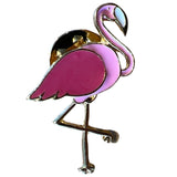 Roze Flamingo Op Een Poot Emaille Pin met afsluitdopje