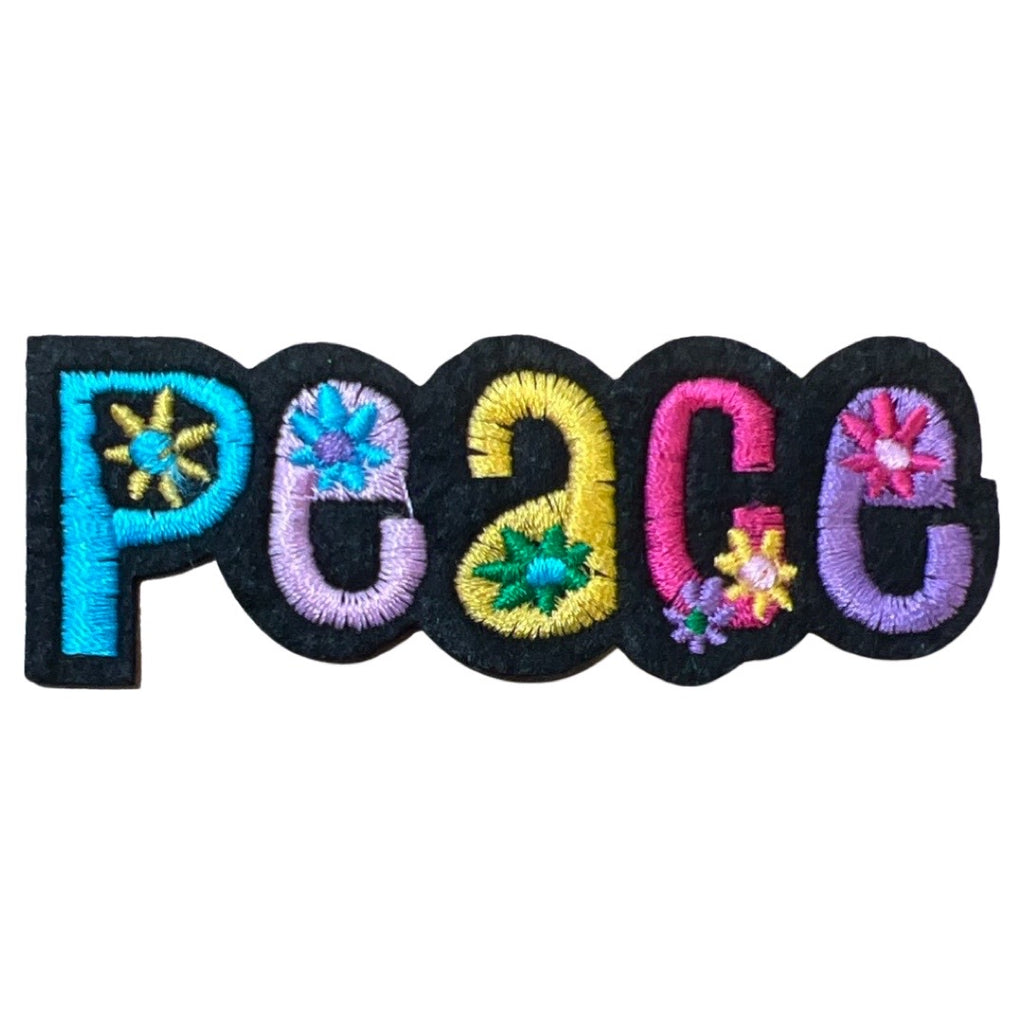 Peace Flower Power Tekst Strijk Embleem Patch