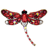 Broche Sierspeld Libelle Dragonfly Rood