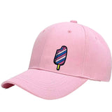 IJS IJsje Likijsje Strijk Embleem Patch Gestreept op een roze cap