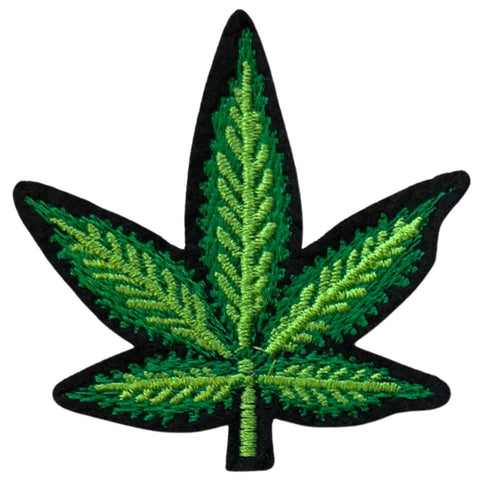 Weed Wiet Hennep Cannabis Blad Strijk Embleem Patch M