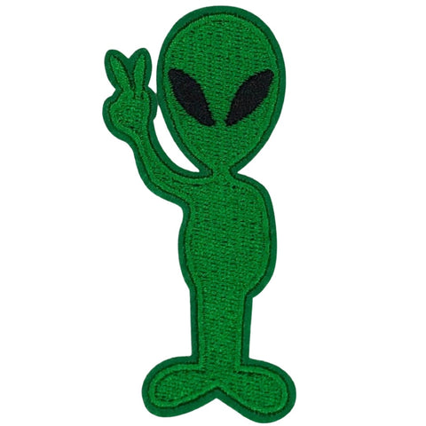 Alien Peace Sign Strijk Embleem Patch
