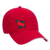 Roos Roosjes Strijk Embleem Patch op een rode cap