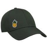 Ananas Strijk Embleem Patch Groen Bruin op een groen cap