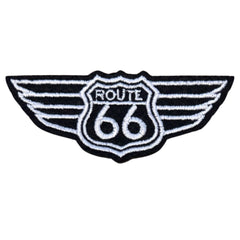 Route 66 Embleem Strijk Patch Wings