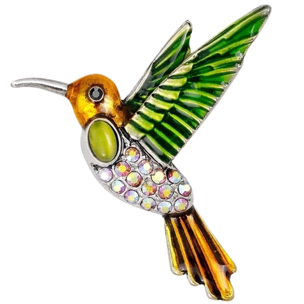 Broche Sierspeld Kolibrie Vogel Groen Oranje