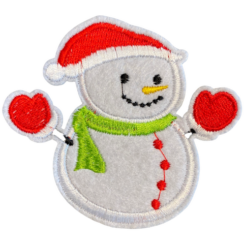 Sneeuwpop Snowman Kerst Winter Strijk Embleem Patch