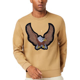 Zee Arend Adelaar Eagle Vogel XXL Strijk Embleem Patch op een mosterdgele sweater