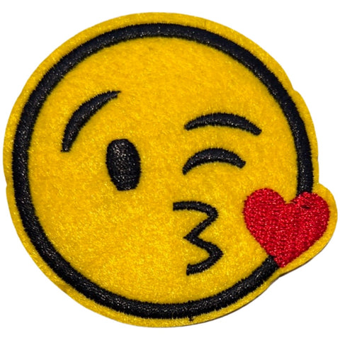 Emoji Smiley Kus Kusje Strijk Embleem Patch