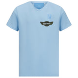 Airforce Camouflage Strijk Patch op een lichtblauw t-shirtje
