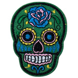 Sugar Skull Mexico Doodskop Strijk Patch Groen