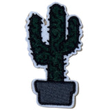 Cactus Grijze Pot Strijk Embleem Patch