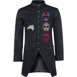 Eagle Zee Arend Strijk Embleem Patch samen met drie sugarskull strijk patches op een zwarte Goth jas.