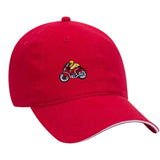 Motor Race Motorrijder Biker Strijk Patch op een rode cap