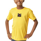 Lynx Kat Strijk Embleem Patch op een geel t-shirtje
