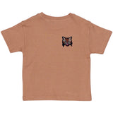 Lynx Kat Strijk Embleem Patch op een bruin t-shirtje