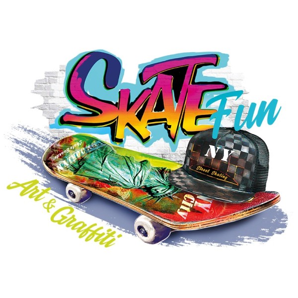 Skate Fun Art & Graffiti Full Color Strijk Applicatie
