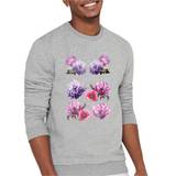 Anemoon Bloem Full Color Strijk Applicatie op een grijze sweater