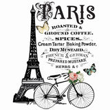 Vintage Parijse Eiffeltoren Met Fiets Strijk Applicatie