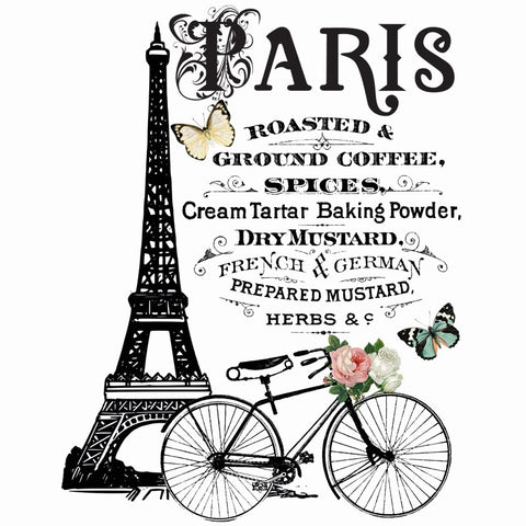 Vintage Parijse Eiffeltoren Met Fiets Strijk Applicatie