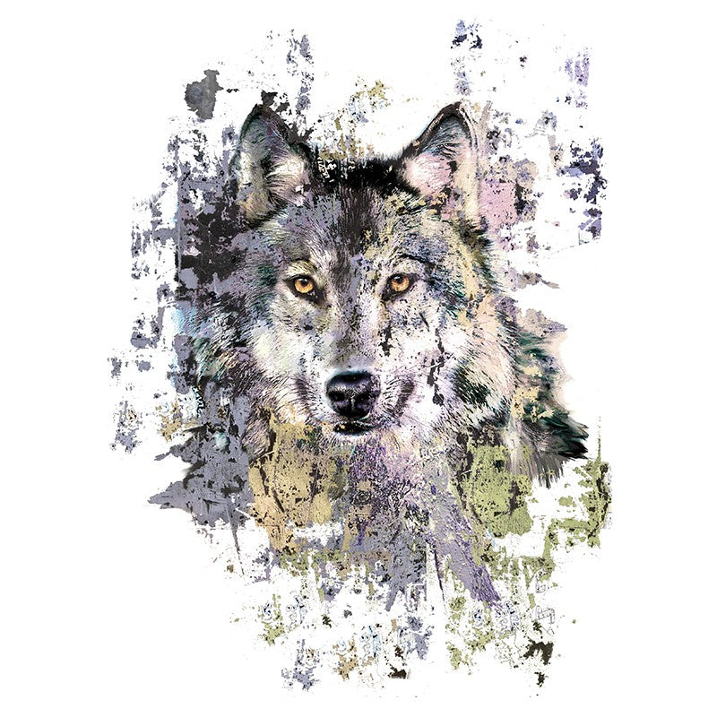 Applicatie van een uitgewerkt design van de kop van een wolf  