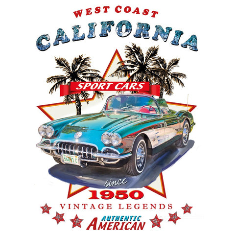 Auto Sport Car 1950 West Coast California Strijk Applicatie 