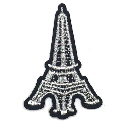 Eiffeltoren Strijk Embleem Patch Zilver