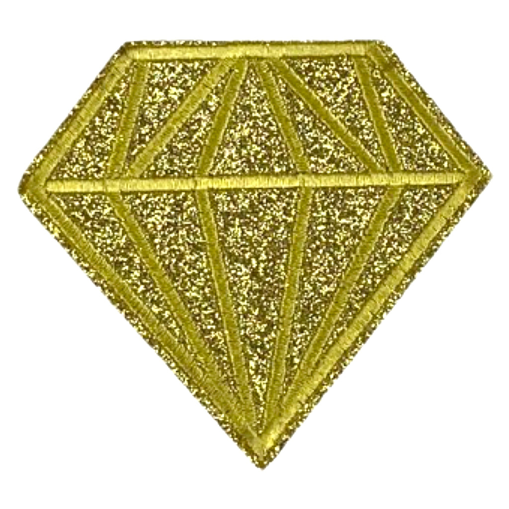 Goudkleurige Glitter Diamant Strijk Embleem Patch
