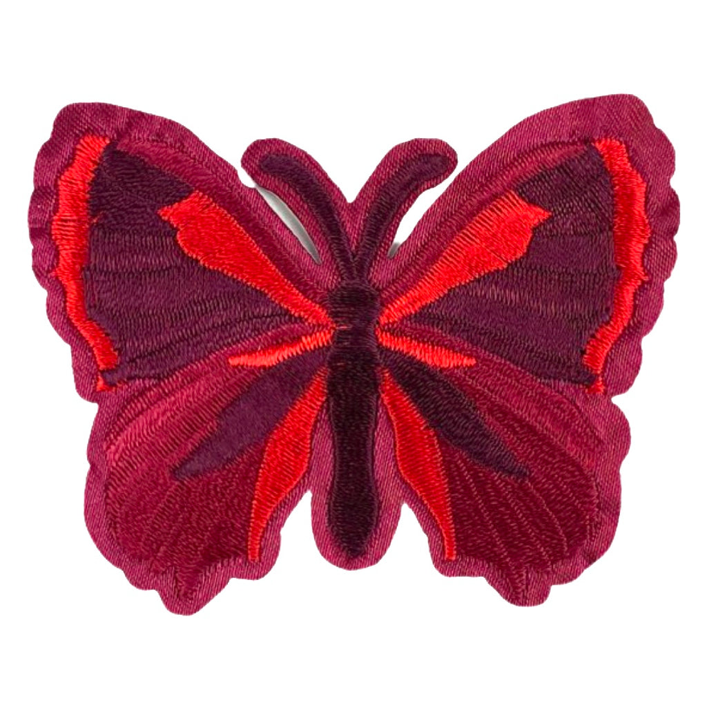 Bordeaux Rode Vlinder Strijk Embleem Patch