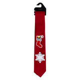 Witte Sneeuw IJskristal Strijk Embleem Patch samen met een kerst strijk patch op een rode stropdas