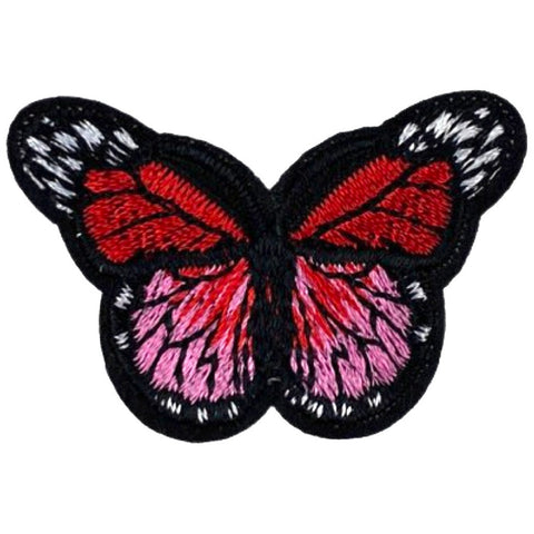 Vlinder Strijk Embleem Patch Rood Roze