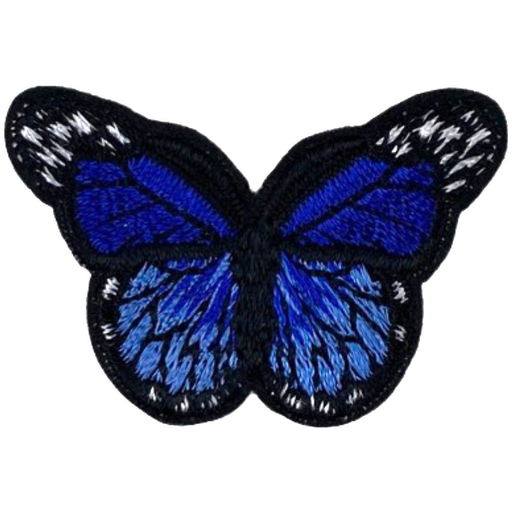 Vlinder Strijk Embleem Patch Blauw
