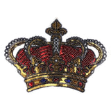Kroon Van Rood Zwart Goudkleurige Pailletten XXL Strijk Applicatie Patch