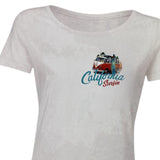 Surfing Calafornia Strijk Applicatie Small op een wit t-shirtje