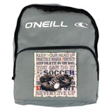 Voetbal Soccer Voetbalschoen Strijk Applicatie op een grijze rugzak