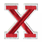 Rood Witte Alfabet Strijk Letter Patch X