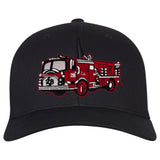 Brandweer Auto Truck Wagen Strijk Embleem Patch Rood Wit op een zwarte cap