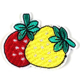 Gele en Rode Aardbei Fruit Strijk Patch