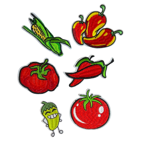 Healthy Vegetables Fruit Strijk Embleem Patch Set 6 Patches