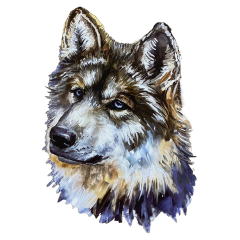 Wolf Wolfshond Strijk Applicatie Bruin