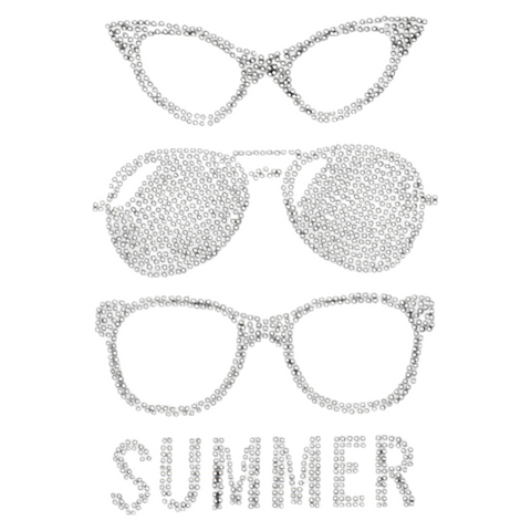 Zonnebril Brillen Summer Strass-steentjes Strijk Applicatie op een witte ondergrond
